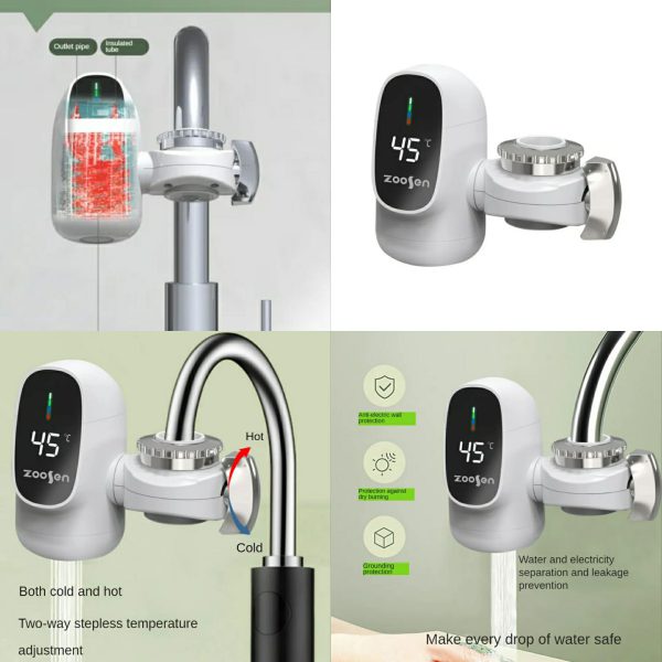 Hot Water Heater Faucet Instant Tankless Fast Heating Tap Faucet With Led Digital Display For Kitchen Bathroom 220v 3400w