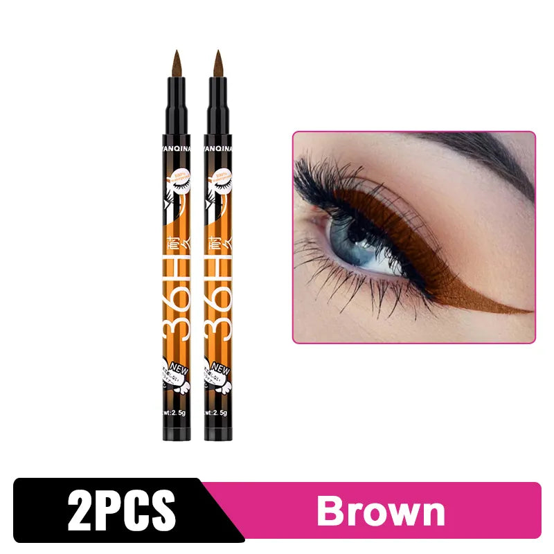 Black Liquid Eyeliner Waterproof Eyeliner Pencil 36H Long-Lasting Liquid Eye Liner Pen Quick-Dry No Blooming Cosmetics Tool