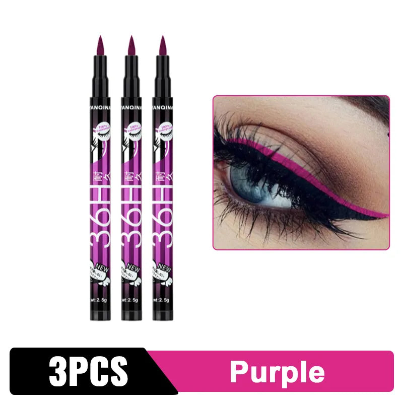 Black Liquid Eyeliner Waterproof Eyeliner Pencil 36H Long-Lasting Liquid Eye Liner Pen Quick-Dry No Blooming Cosmetics Tool