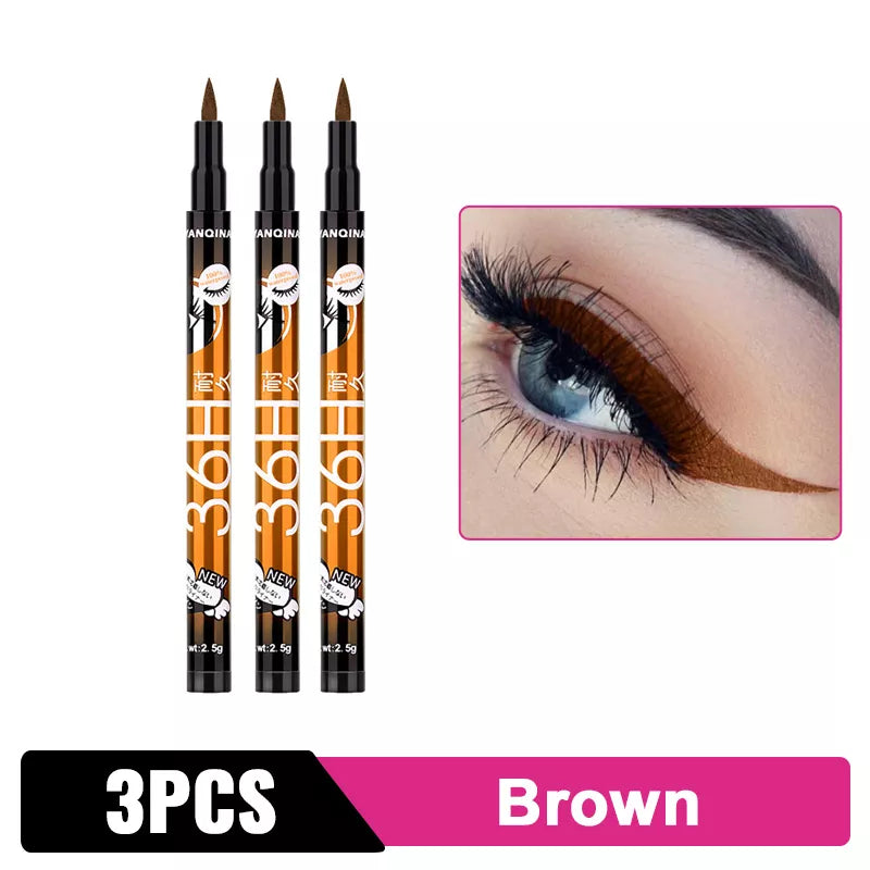 Black Liquid Eyeliner Waterproof Eyeliner Pencil 36H Long-Lasting Liquid Eye Liner Pen Quick-Dry No Blooming Cosmetics Tool