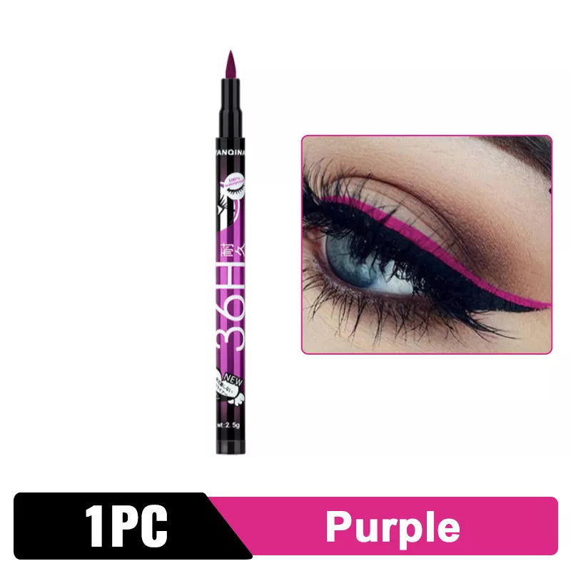 Black Liquid Eyeliner Waterproof Eyeliner Pencil 36H Long-Lasting Liquid Eye Liner Pen Quick-Dry No Blooming Cosmetics Tool