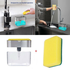 2-in-1 Multi-function Dishwashing Liquid Box Soap Pump Dispenser  For Dish Soap And (without sponge) - Each