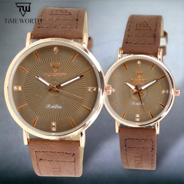 Timeworth Round Dial Stylish Pair Watch