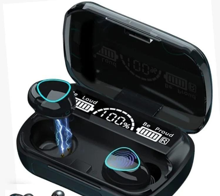 M10 Digital Display Case Earbuds, Black